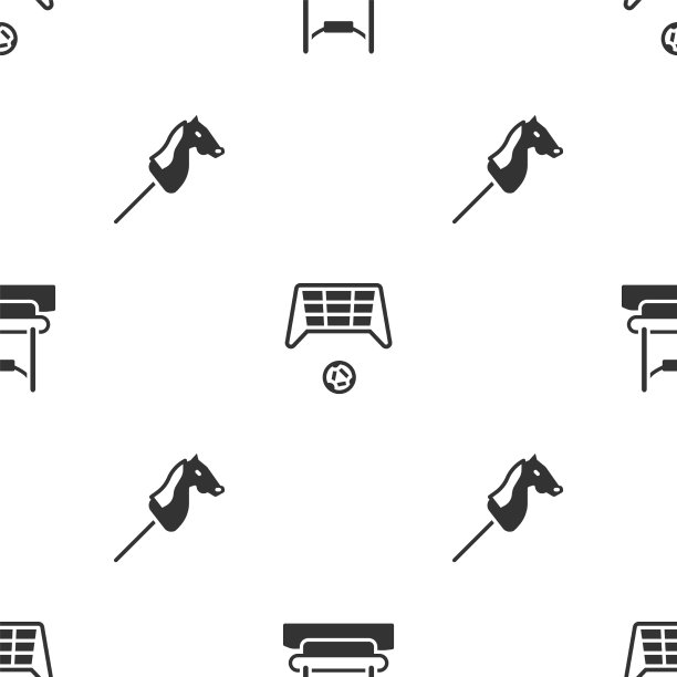 带着球和玩具马设定蹦极足球的目标图片下载