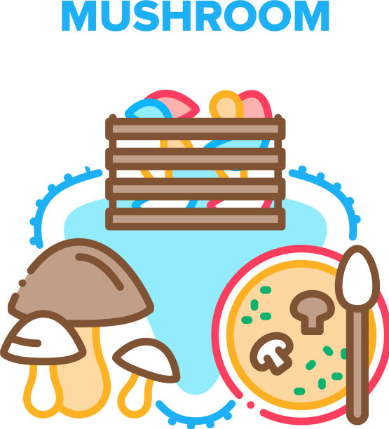 蘑菇食品概念色图片下载