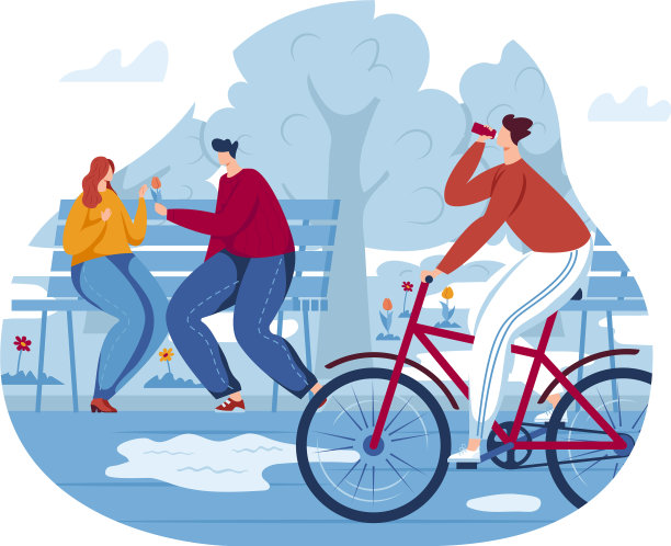 概念人公园城市走暑假图片下载