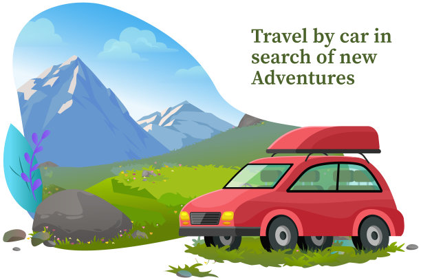 旅行车在搜索新的冒险横幅图片下载