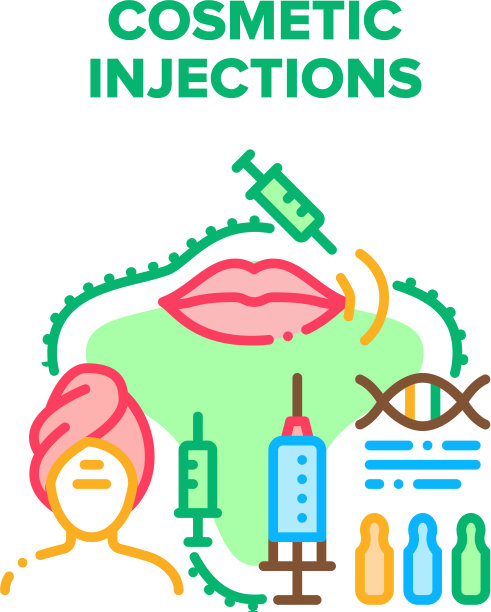 美容注射程序概念颜色图片下载