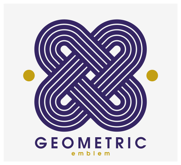 抽象几何标志孤立在白色线形上图片下载