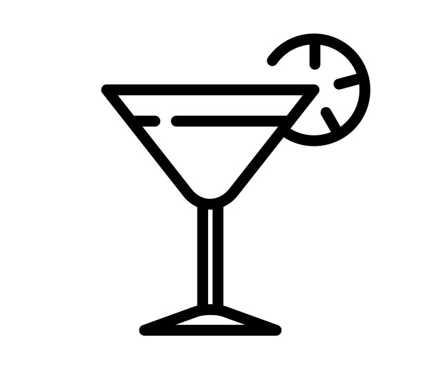 咖啡馆菜单用鸡尾酒派对线性图标图片下载