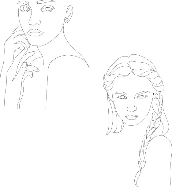 连续的线描集面和图片下载