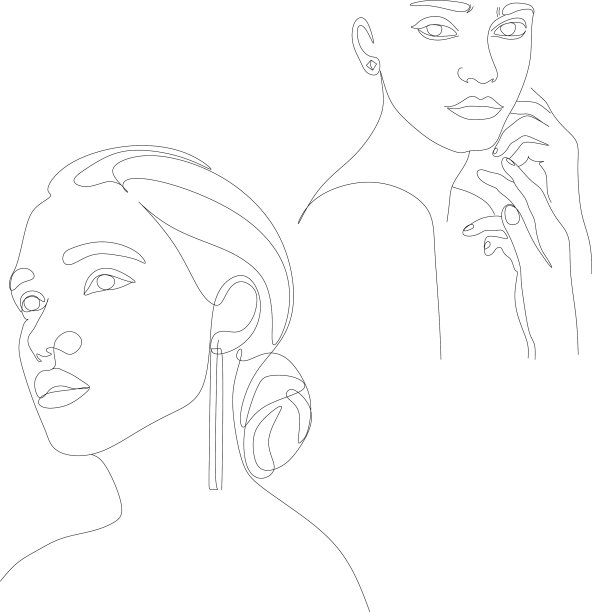 连续的线描集面和图片下载