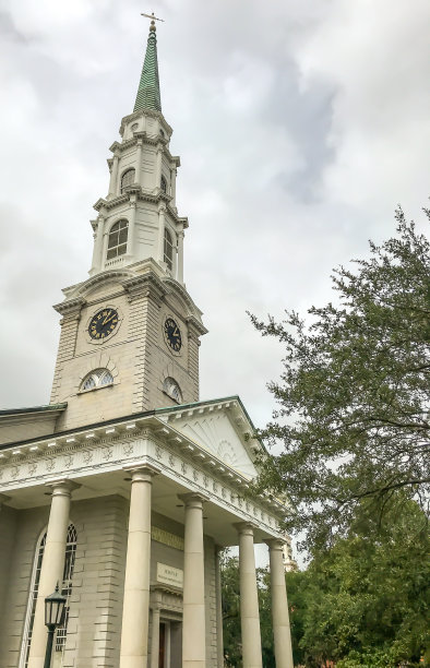 教堂尖顶-萨凡纳，乔治亚州图片下载