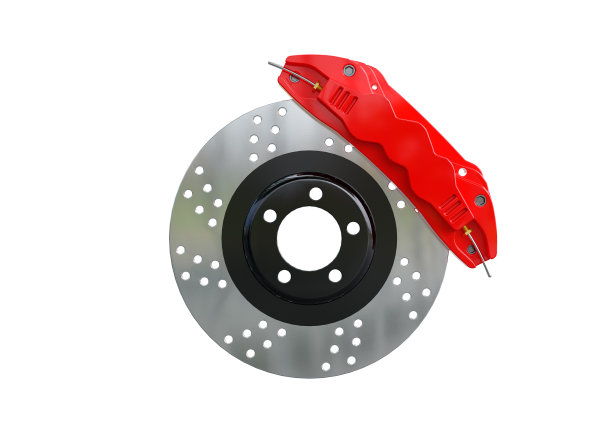 汽车盘式制动器隔离在白色背景上。图片下载