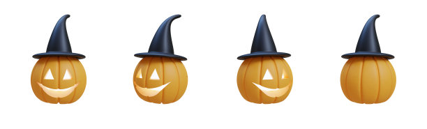 3D南瓜可怕的脸万圣节活动。3D渲染和插图。图片下载