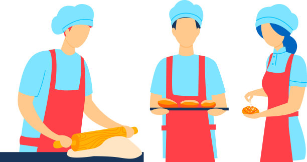 面包师从事专业的食品准备烘焙工作图片下载