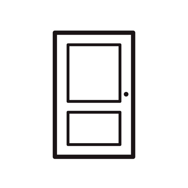 关闭的门简单的黑色图标上的白色图片下载