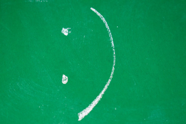 绿色书写板上的微笑表情图片下载