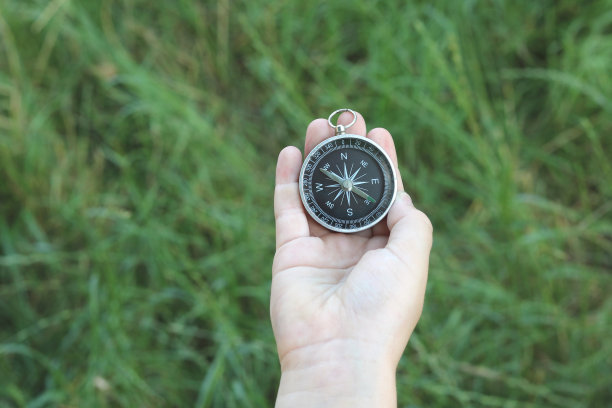 自然背景下的经典指南针图片下载