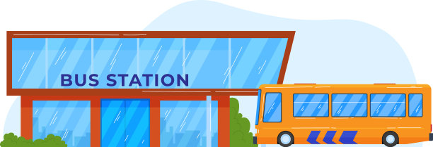 公交车站公共交通城市车辆图片下载