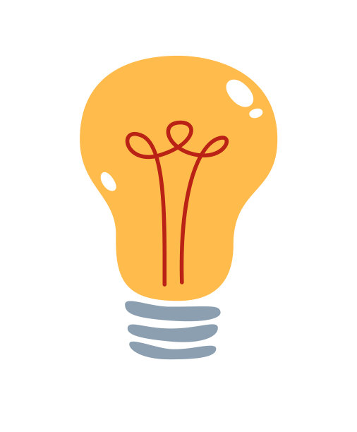 简单的灯泡平面画孤立在白色图片下载