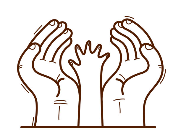 双手和小孩儿掌心相护图片下载