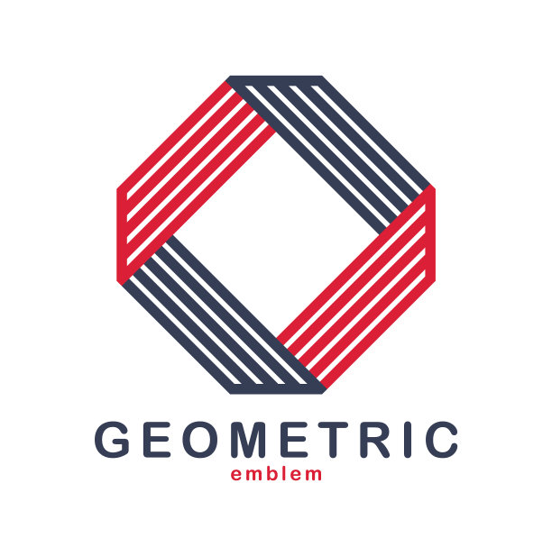 几何线条艺术标志孤立在白色图片下载