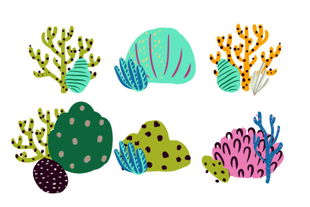 设置丰富多彩的水下设计元素图片下载