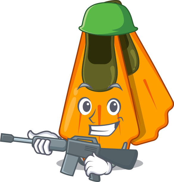 一个迷人的军队游泳鳍卡通图片风格图片下载