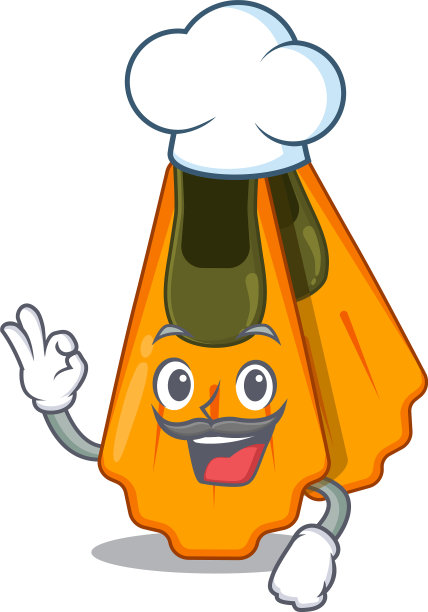 游泳脚蹼厨师卡通绘图风格穿着图片下载