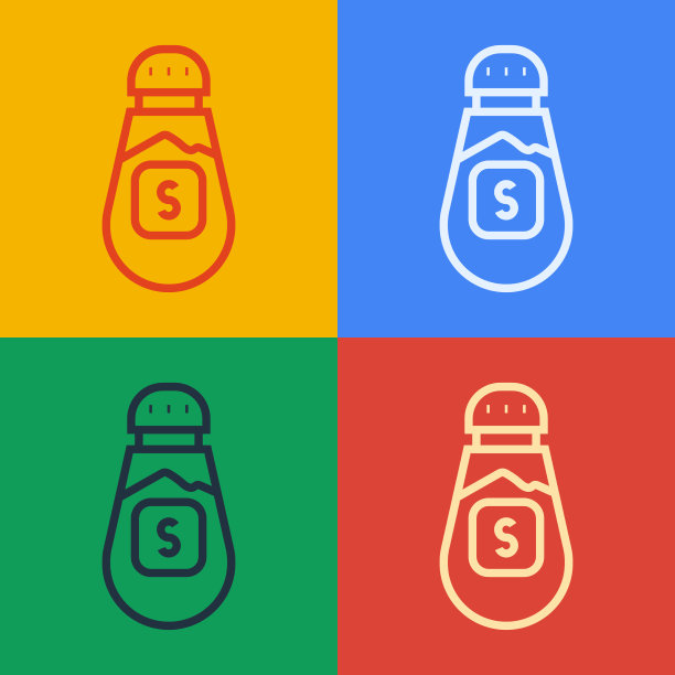 波普艺术线盐图标孤立的颜色图片下载