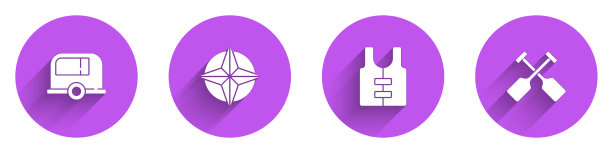 设置房车露营拖车风玫瑰救生衣和图片下载