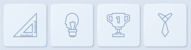 设线三角尺奖杯灯泡图片下载