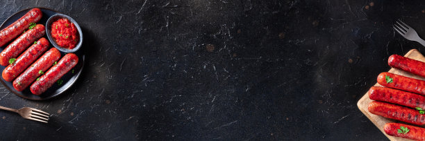 烤香肠全景图与文字的地方，上方拍摄黑色图片下载