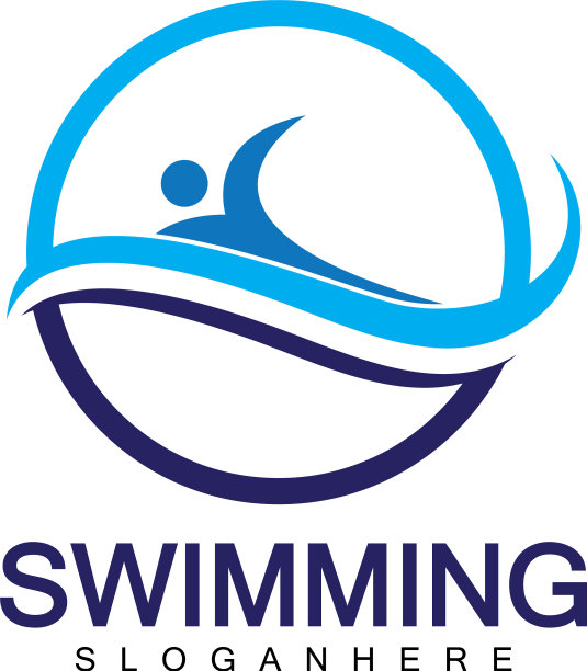 游泳会徽设计游泳俱乐部游泳运动员会徽图片下载