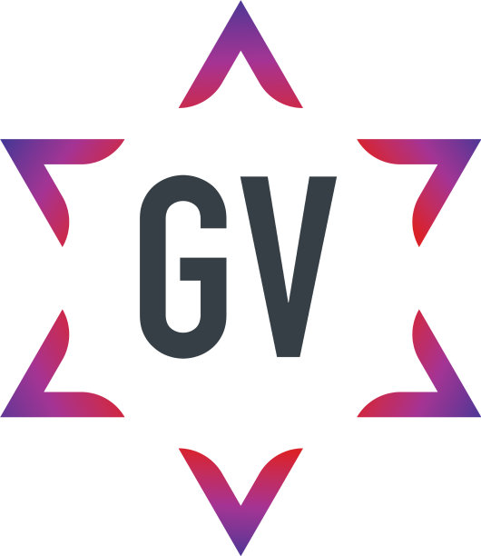 首字母GV大卫之星创意标志设计图片下载