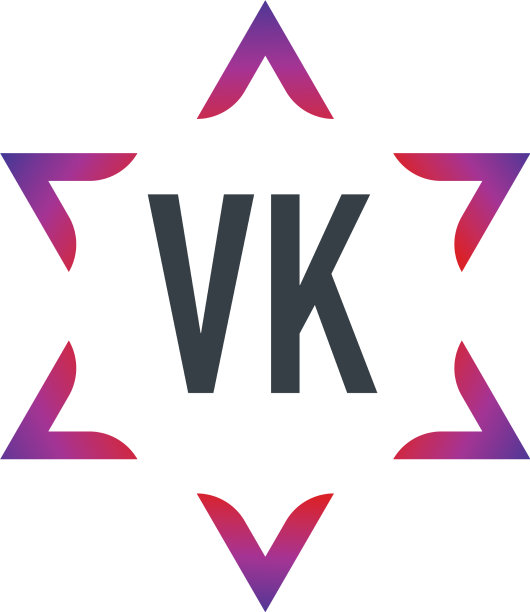 字母VK大卫之星创意Logo设计图片下载