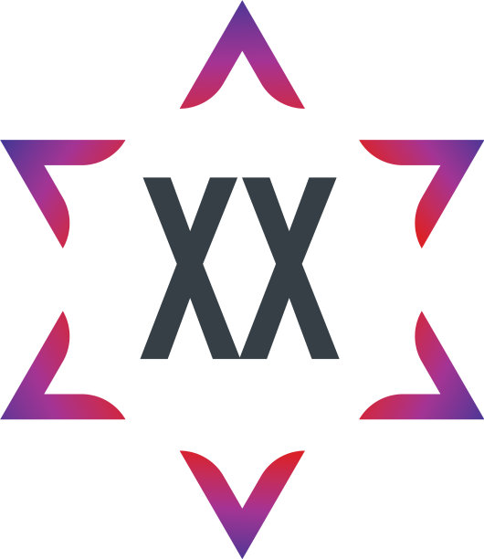字母XX大卫之星创意Logo设计图片下载