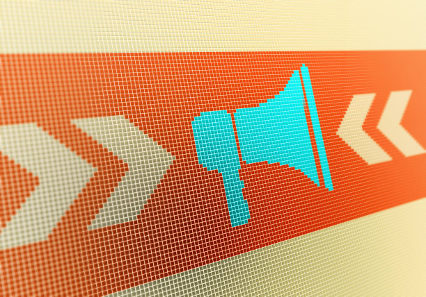 像素化背景上的扩音器符号图片下载