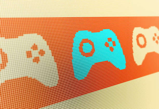 视频游戏控制器符号像素化背景图片下载