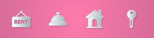 设剪纸挂牌与出租酒店图片下载