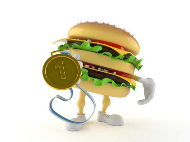 汉堡人物与金牌图片下载