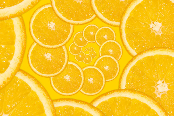 切片橙色，螺旋形图案图片下载