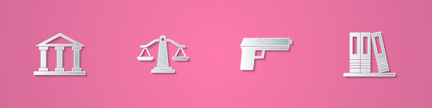 设置剪纸法院大楼的尺度图片下载