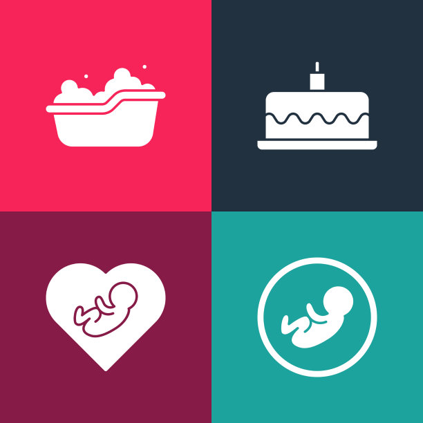 设置流行艺术宝贝内心蛋糕与燃烧图片下载