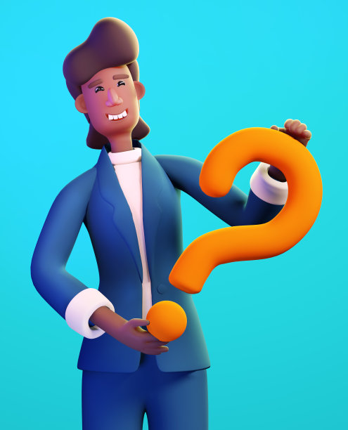 幸福，成功的女商人持怀疑态度。3 d渲染插图。商业、银行、咨询、创业概念图片下载