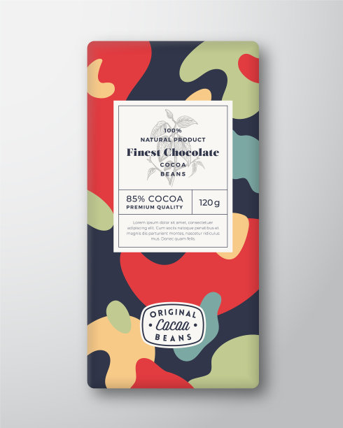可可巧克力标签抽象形状图片下载