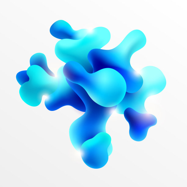 蓝色液体的形状。抽象的背景图片下载