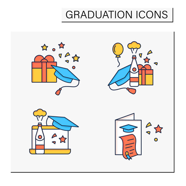 毕业颜色图标集图片下载