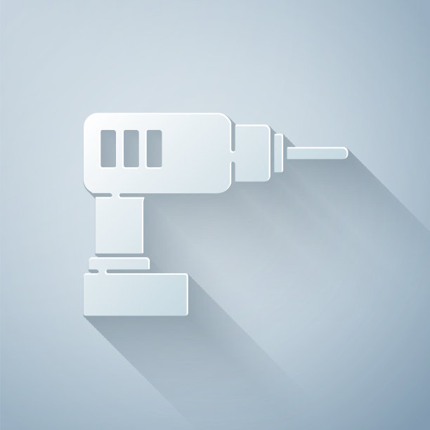 纸切割电钻机图标隔离上图片下载