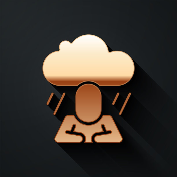 金的沮丧和挫折图标孤立上图片下载