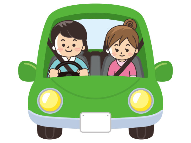 一对开车的夫妇。安全驾驶。交通安全。图片下载