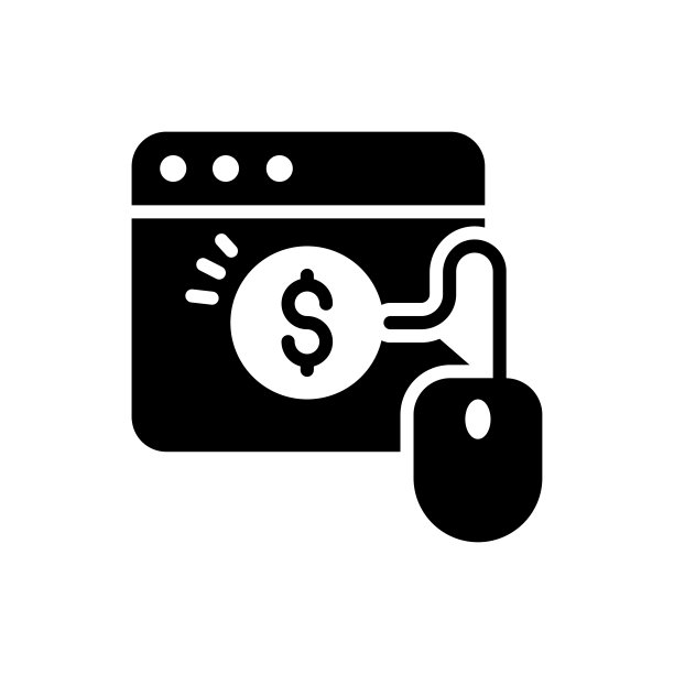 按点击付费矢量固体图标。EPS 10文件营销和广告符号图片下载