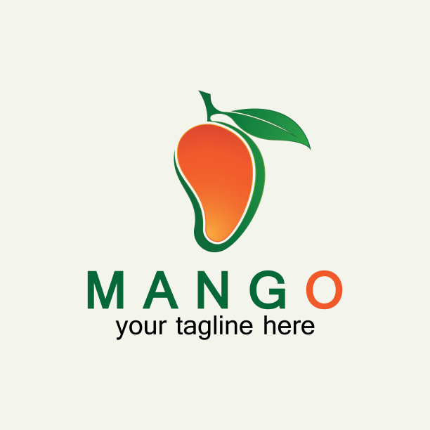 芒果水果标识设计模板芒果平图片下载