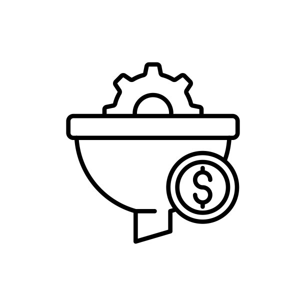 销售漏斗矢量轮廓图标。EPS 10文件营销和广告符号图片下载