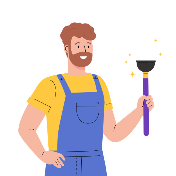 一个穿着制服拿着活塞和抹布的人图片下载