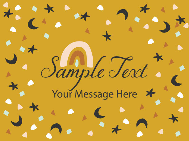 可爱的彩虹，星星和月亮矢量卡背景图片下载